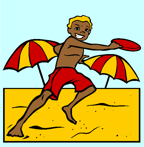Playing Frisbee Coloring Page