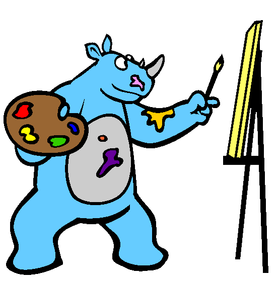 Rhino The Painter Coloring Page
