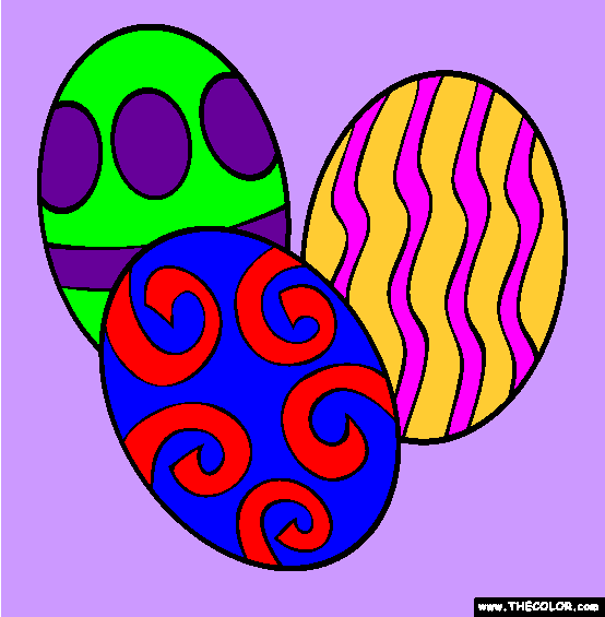 Painted Easter Eggs Coloring Page