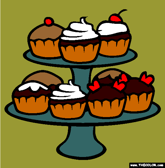 Cupcakes Coloring Page