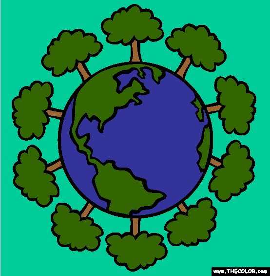 Green Earth Coloring Page