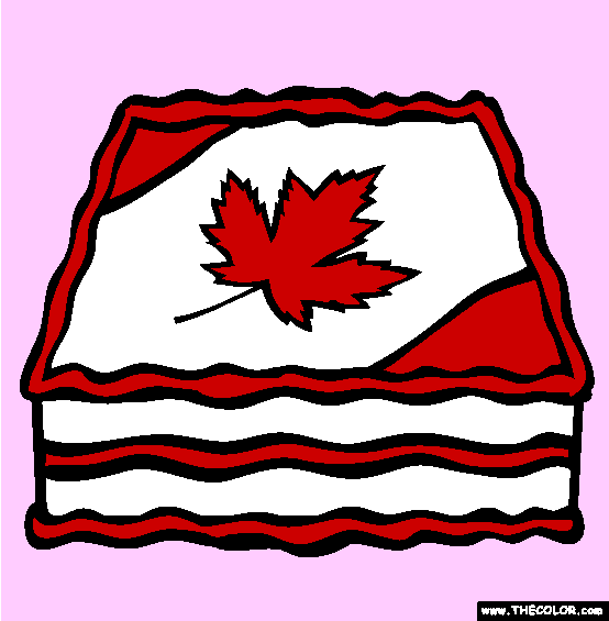 Canada Day Cake Coloring Page