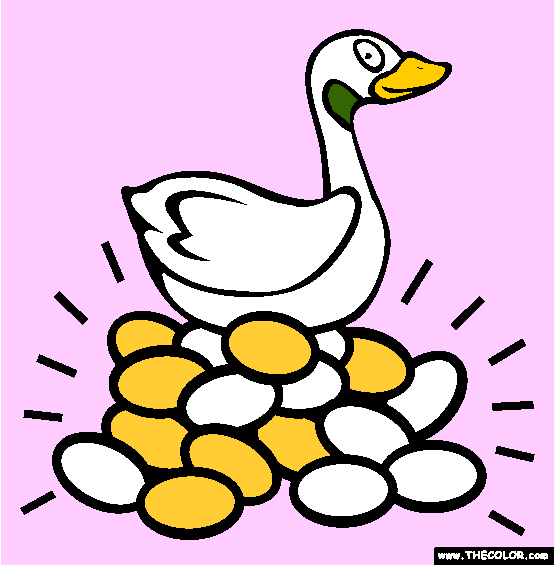 The Goose With Golden Eggs Coloring Page