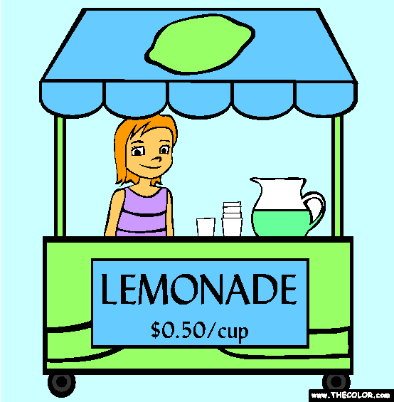 Lemonade Stand Coloring Page
