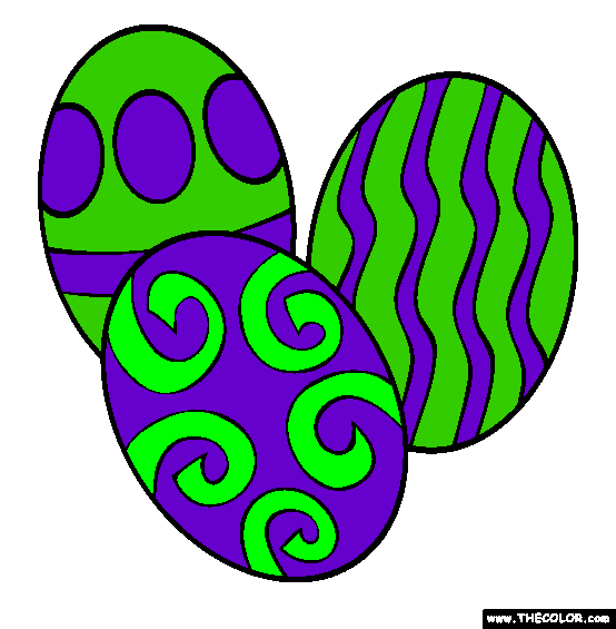 Painted Easter Eggs Coloring Page