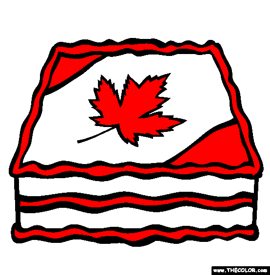 Canada Day Cake Coloring Page