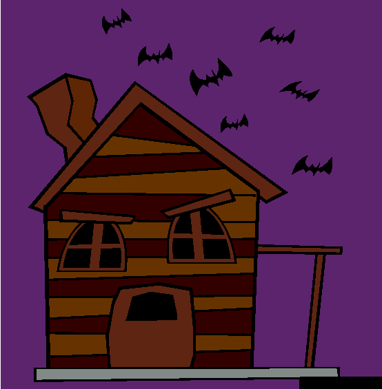 Halloween Haunted House Online Coloring Page