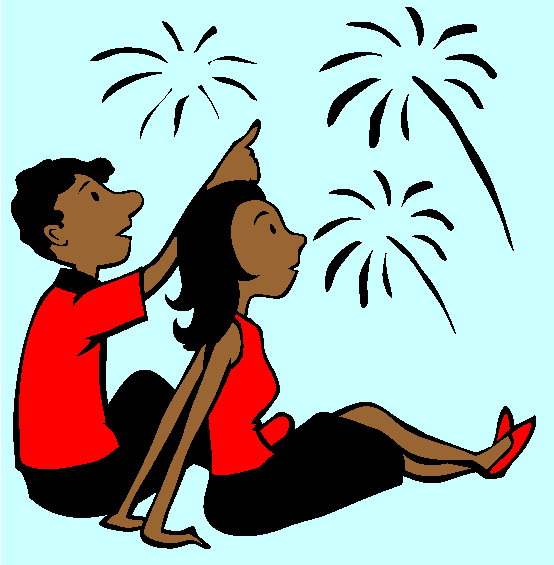 Watching Fireworks Coloring Page