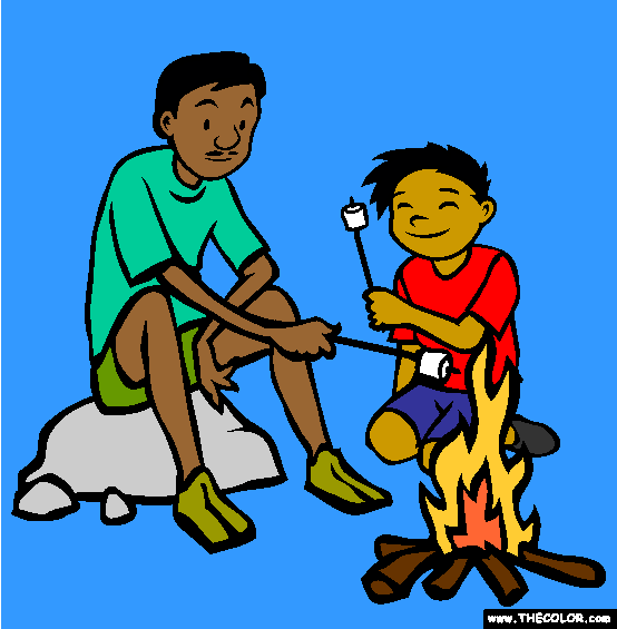 Campfire Coloring Page