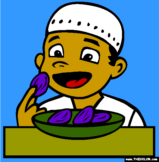 Eating Dates Coloring Page