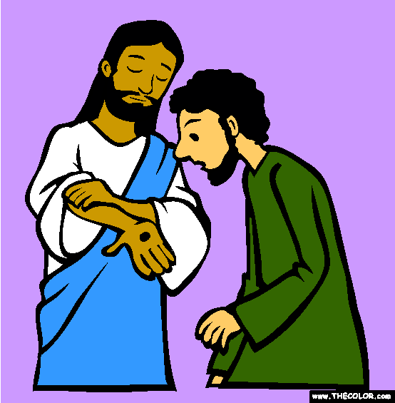 Doubting Thomas the Apostle Online Coloring Page