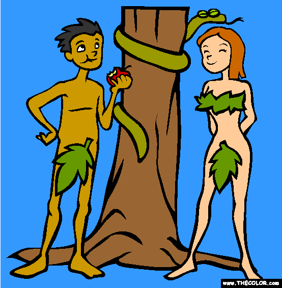 Adam and Eve Coloring Page