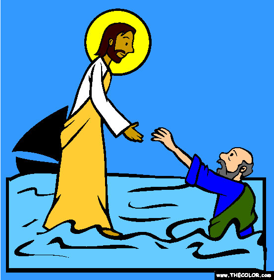 Jesus Walking On Water Coloring Page