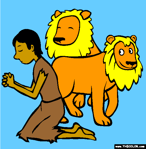 Daniel In The Lions Den Coloring Page