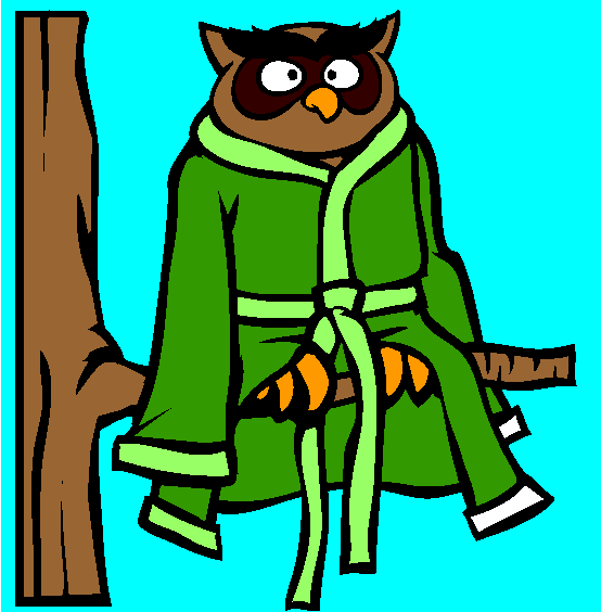 Owl In Bathrobe Coloring Page