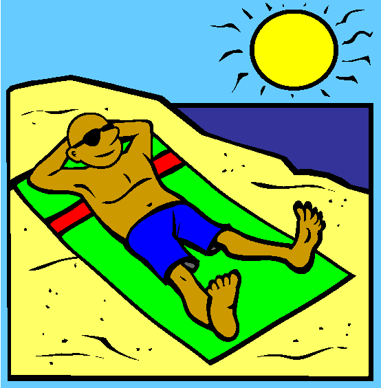 Sunbathing Coloring Page