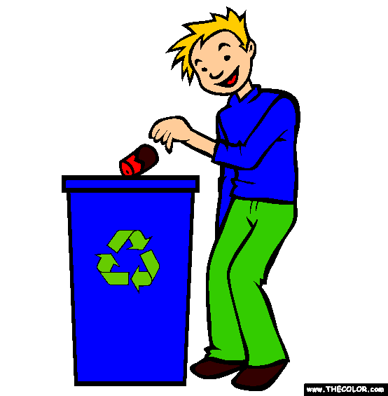 Recycle Trash and Garbage Coloring Page