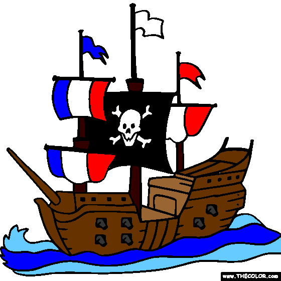 Pirate Ship Online Coloring Page