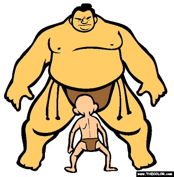 Sumo Wrestling Coloring Page