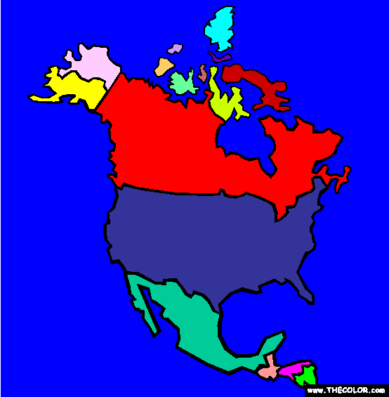 North America Coloring Page