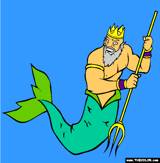 Poseidon Coloring Page