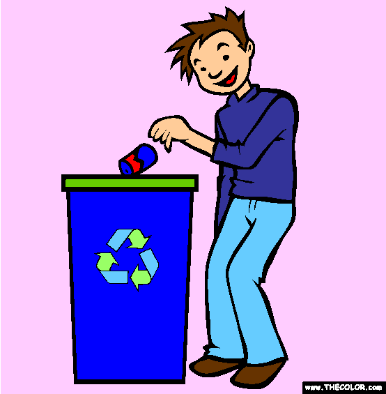 Recycle Trash and Garbage Coloring Page