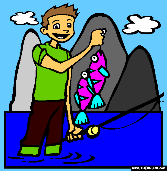 Gone Fishing Coloring Page