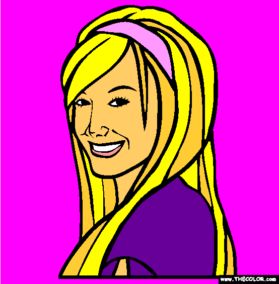 Ashley Tisdale Online Coloring Page