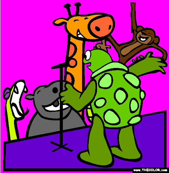 Turtle The Stand Up Comic Coloring Page