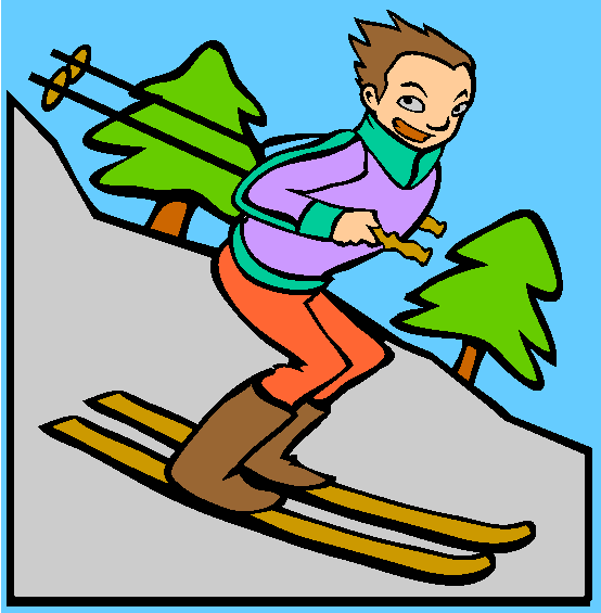 Skiing Coloring Page