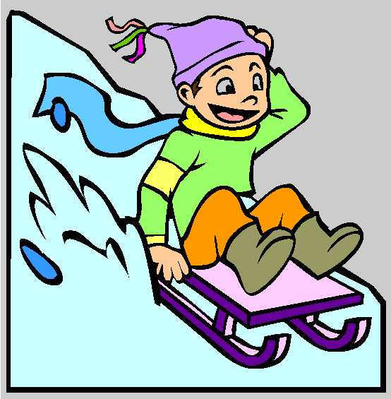 Sledding Coloring Page