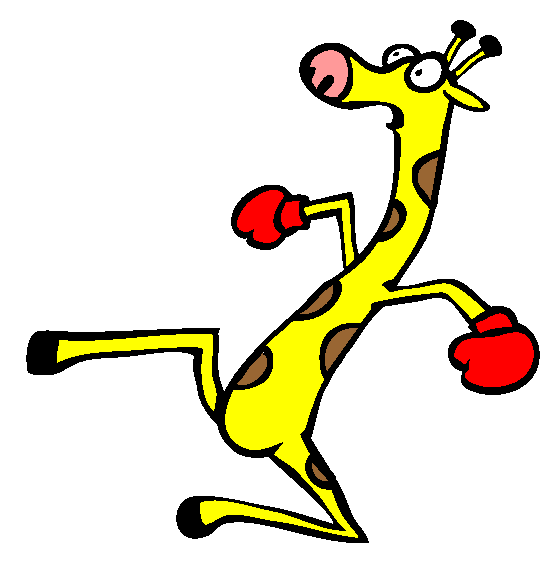 Kickboxing Giraffe Coloring Page