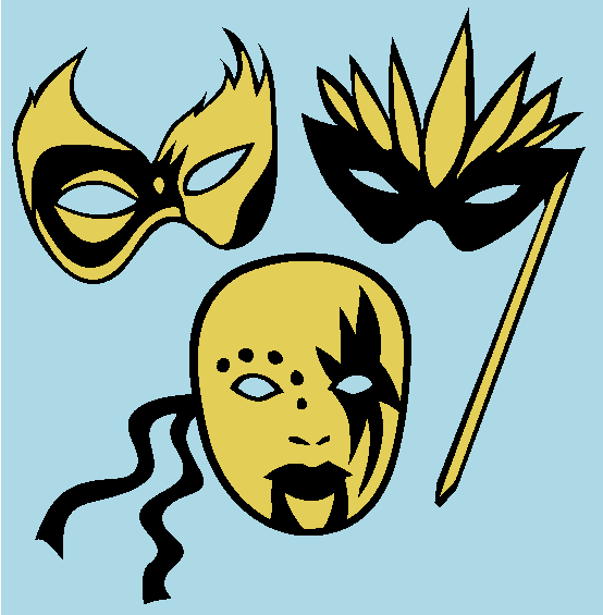 Masks Coloring Page