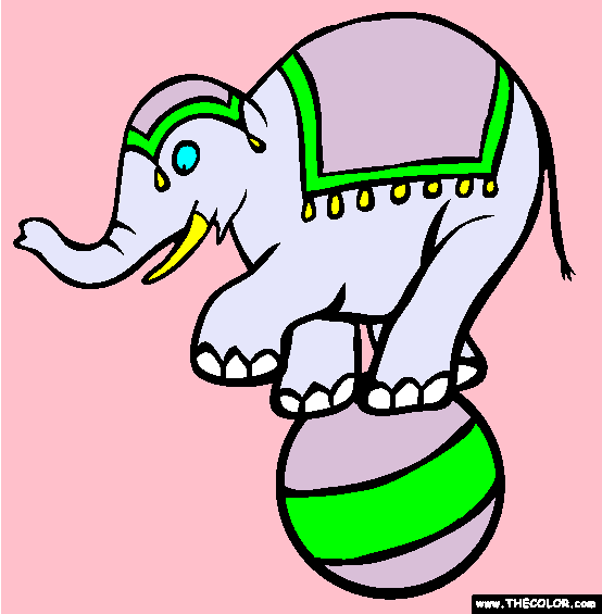 Circus Elephant Coloring Page