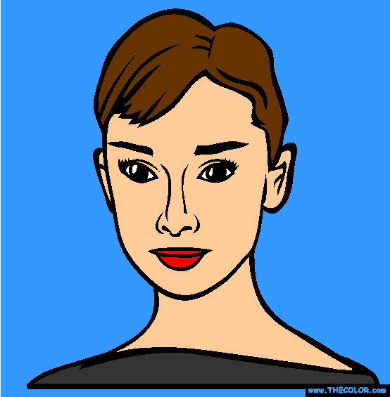 Audrey Hepburn Coloring Page