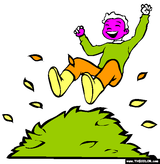 Pile of Leaves Fall Coloring Page