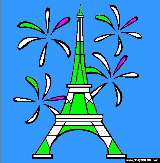 Eiffel Tower Coloring Page