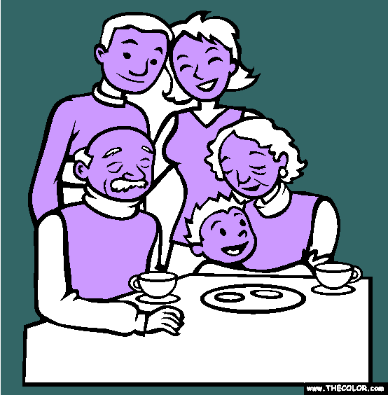 Boxing Day Family Gathering Online Coloring Page