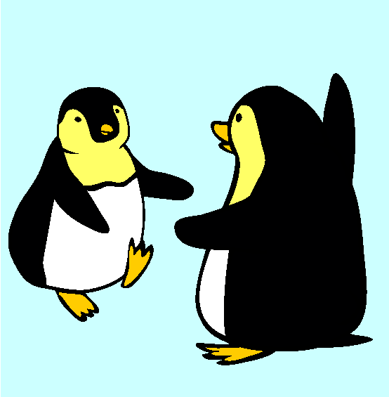 Happy Penguins Coloring Page