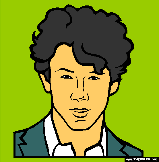 Nick Jonas, Jonas Brothers Online Coloring Page