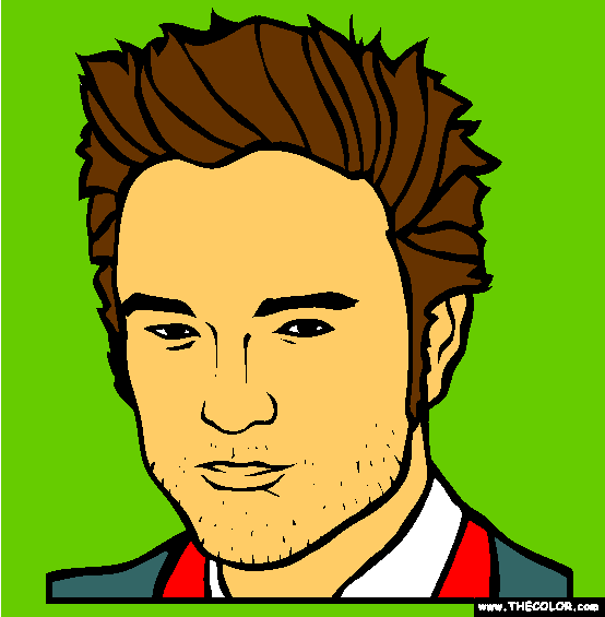 Robert Pattinson Online Coloring Page 