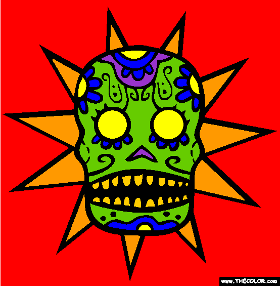 Sun Skull Coloring Page