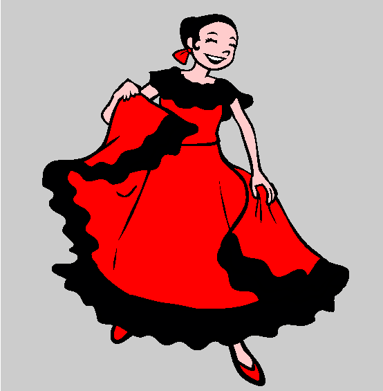 Spanish Dancing Mexican Dance Online Coloring Page