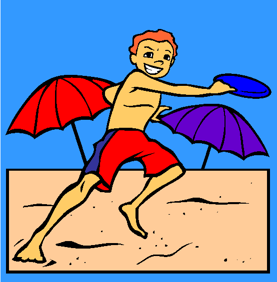 Playing Frisbee Coloring Page