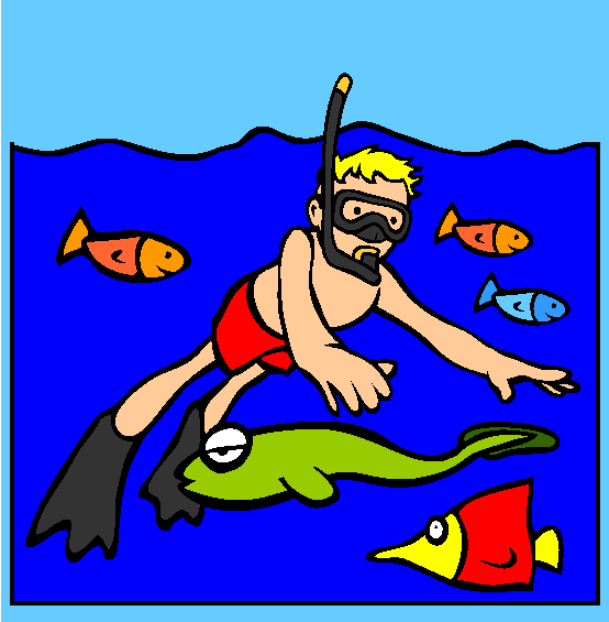 Snorkeling Coloring Page