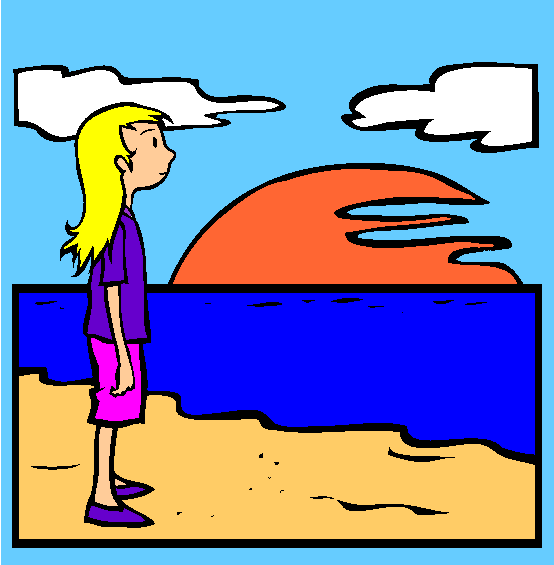 Sunset Coloring Page