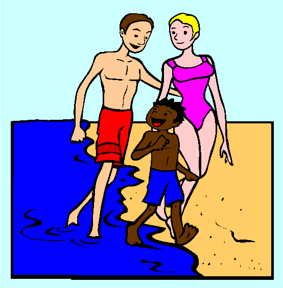 Walking on Beach Coloring Page