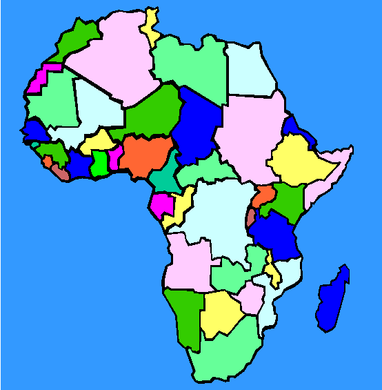 Africa African Continent Coloring Page