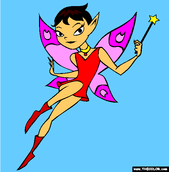 Flying Fairy Coloring Page