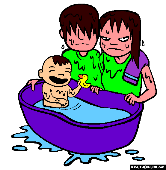 Bath Time Coloring Page